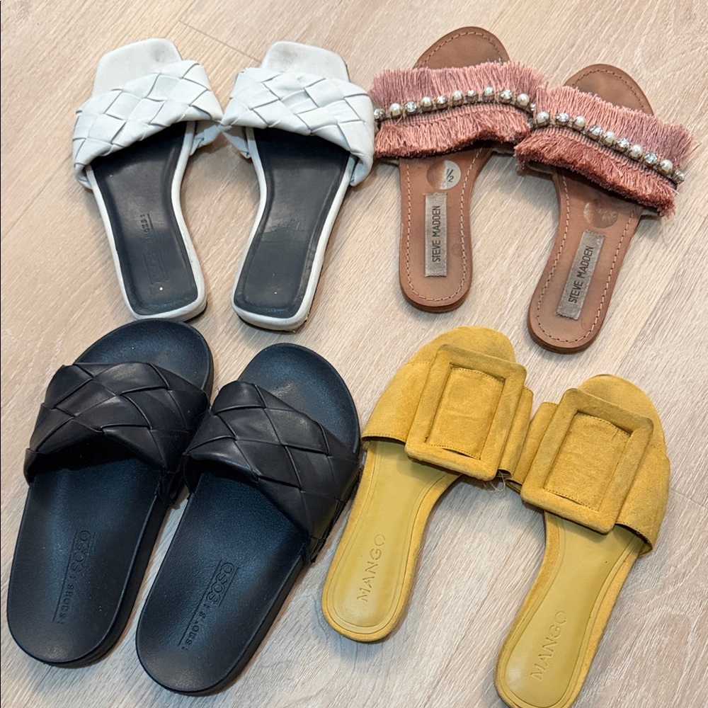 Stylish Sandal Collection - Black, White, Pink, Yellow